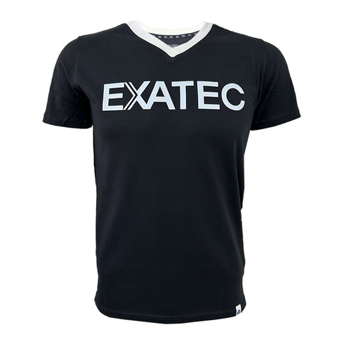 Playera Casual EXATEC Cuello Blanco Negro, Caballero